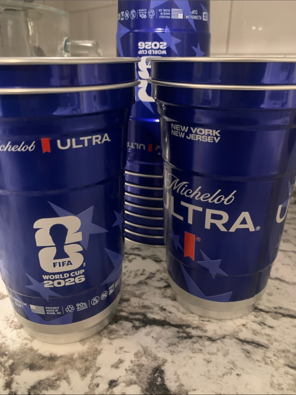 🆕- MICHELOB ULTRA World Cup 2026 Reusable Aluminum Cups - Set of 12 - Picture 6 of 6